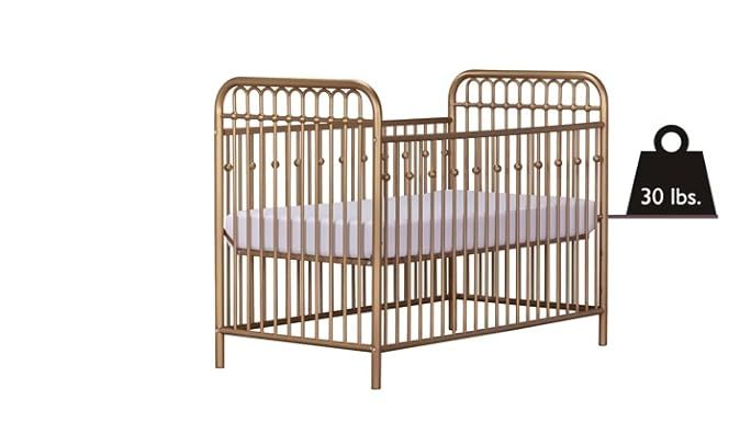 Little Seeds Monarch Hill Ivy Metal Crib, Gold | Amazon (US)