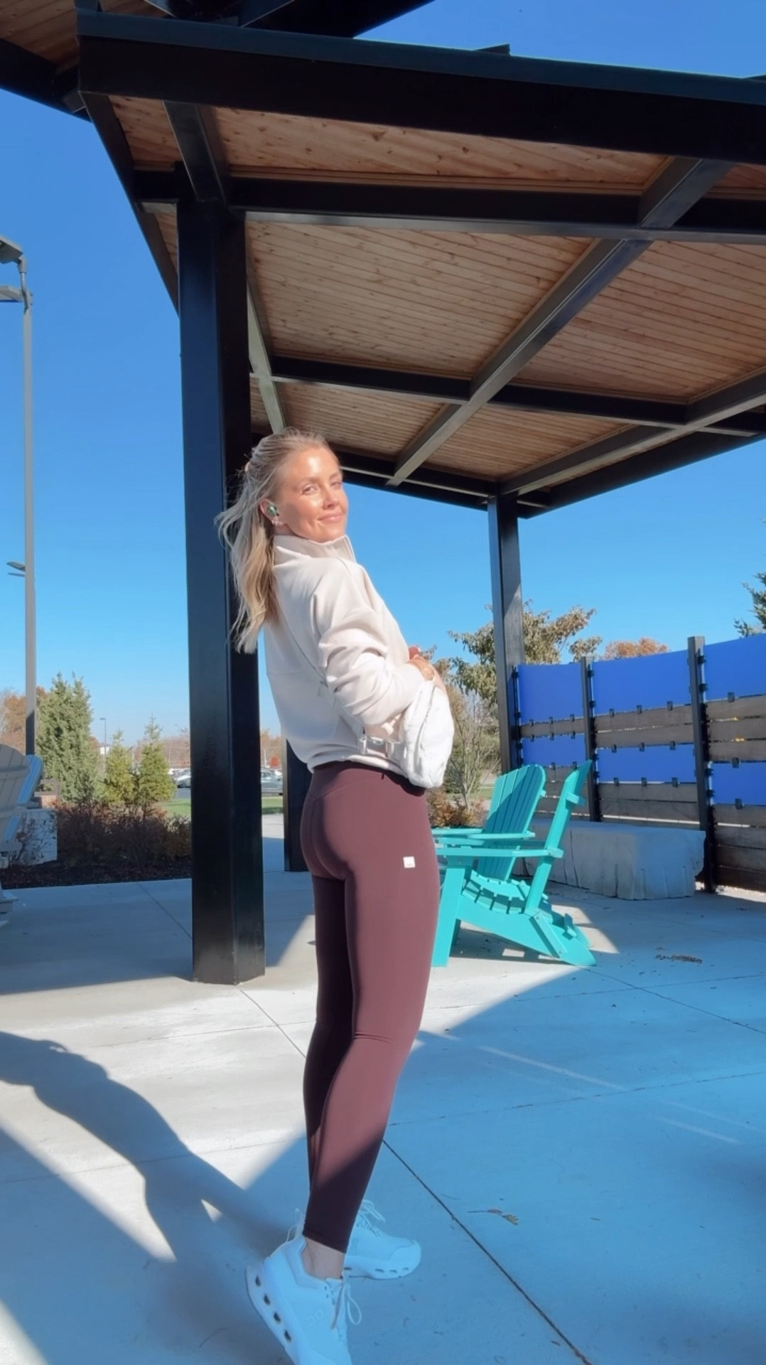 XS zip up / Small sports bra tank / XS leggings 

#LTKPetite #LTKOver40 #LTKActive