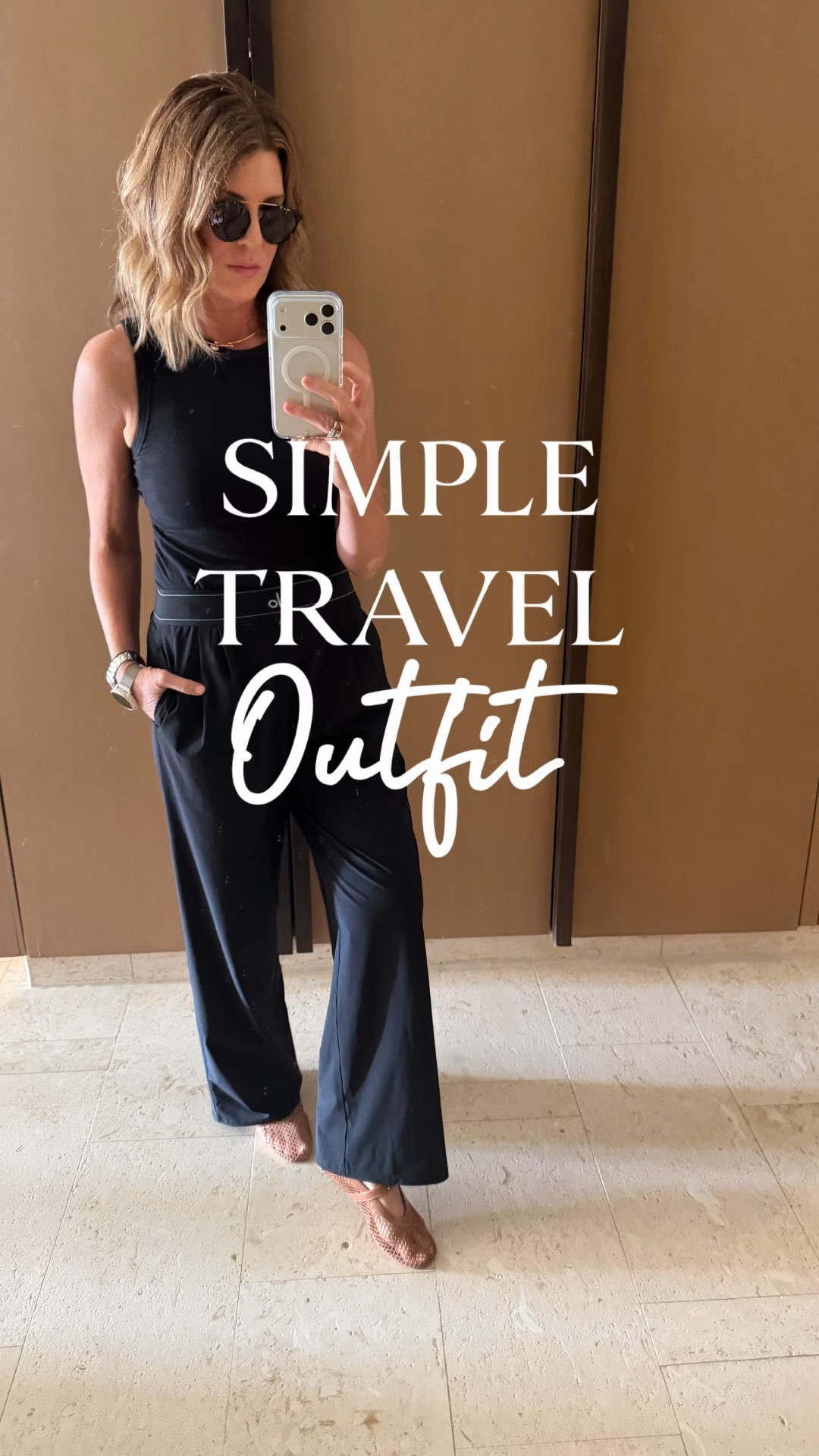 Simple and comfortable travel outfit. I’m wearing a small regular length pant and size 6 tees 

#LTKOver40 #LTKTravel