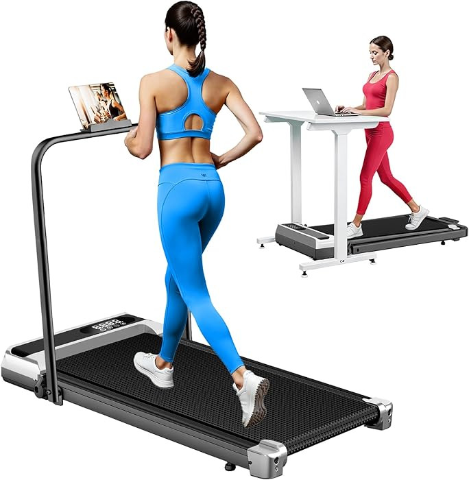 Walking Pad Treadmill with Handle Bar for Home Office,3.0HP Low Noise Portable Folding Under Desk... | Amazon (US)