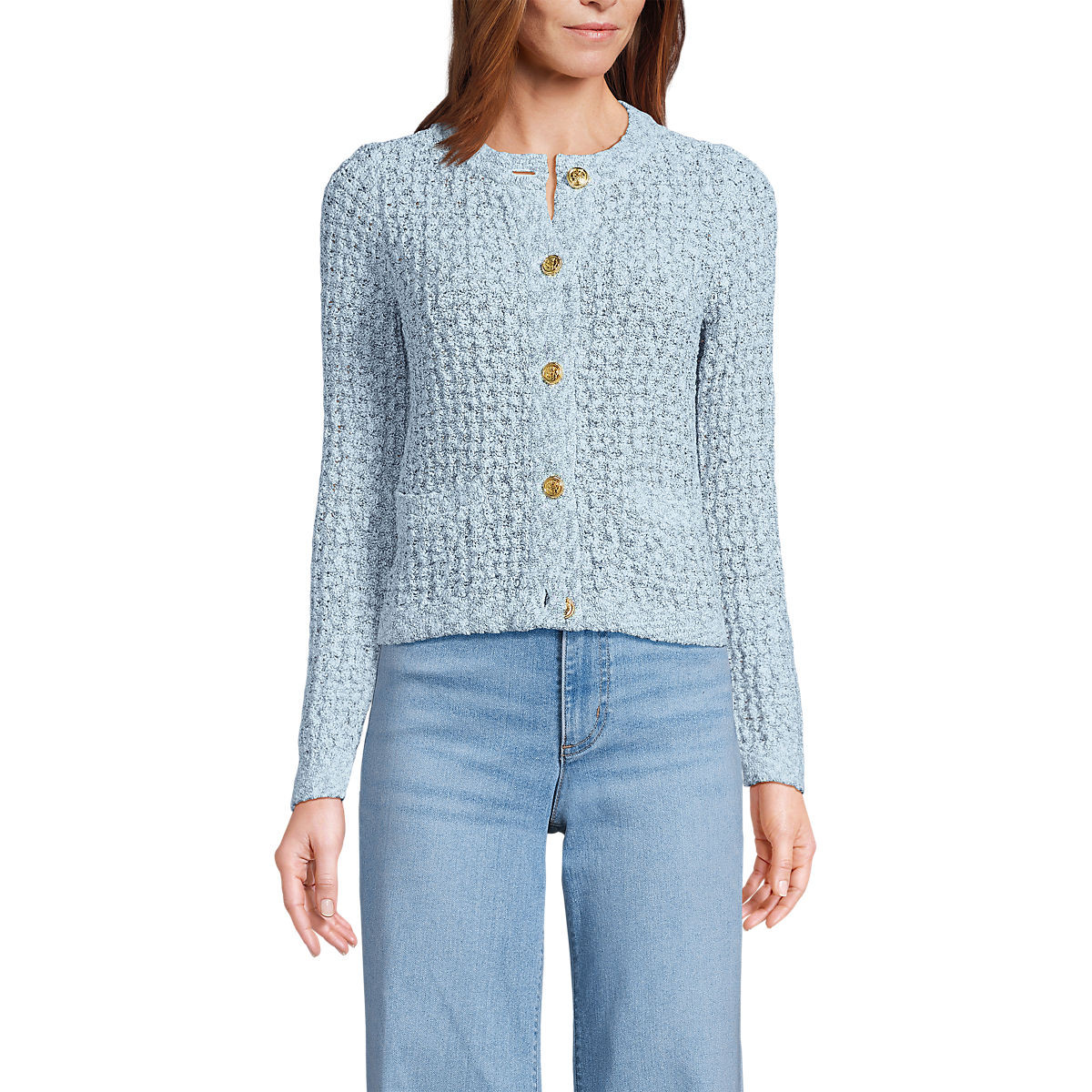 Women's Tweed Boucle Cardigan Jacket Sweater | Lands' End (US)