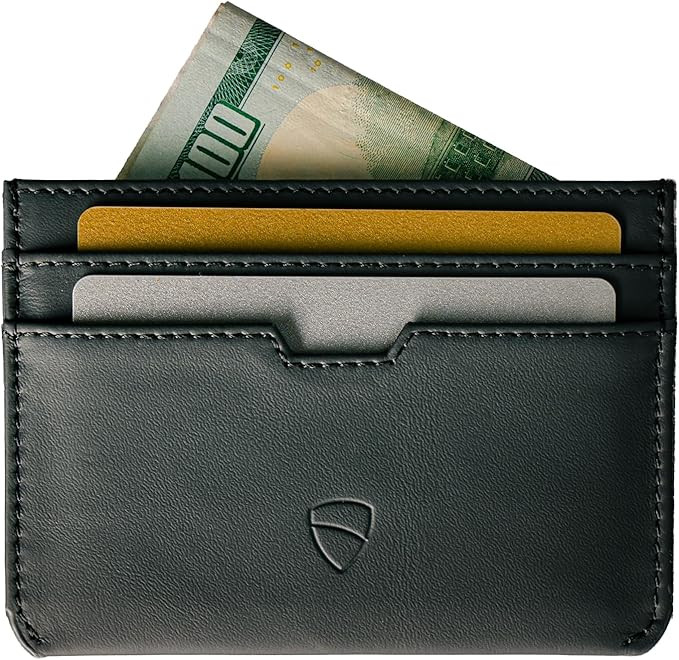 Vaultskin MOORGATE Slim Card Holder - Minimalist Leather Wallet, RFID Blocking Sleeve, Fits Front... | Amazon (US)