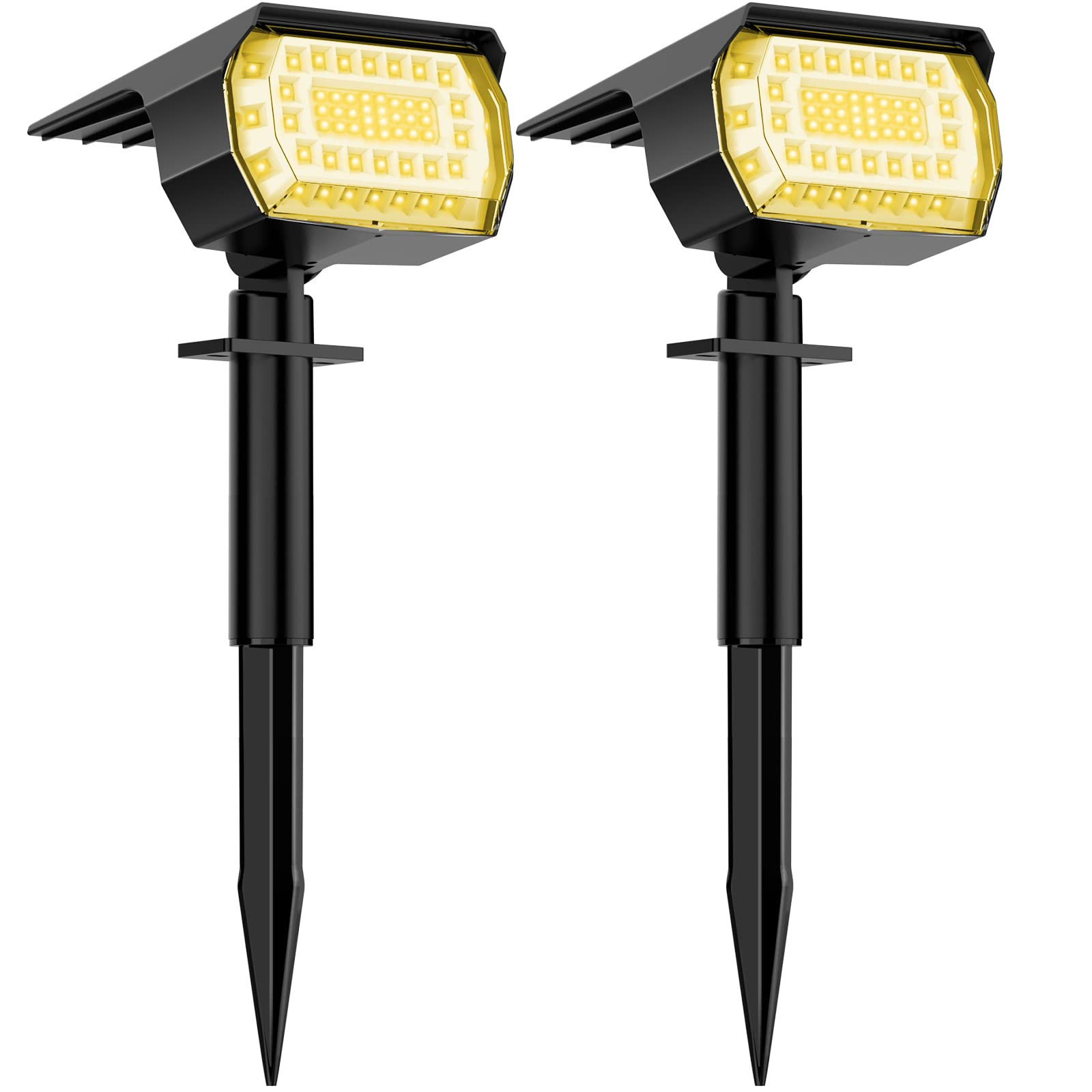 WELALO Solarstrahler für Außen, 57 LED 3000K Solarlampen für Außen Garten, 3 Helligkeit Einst... | Amazon (DE)