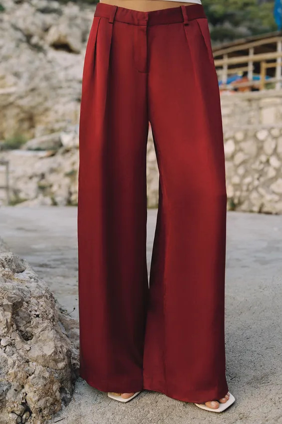 WIDE-LEG FLOWY PANTS | Zara US