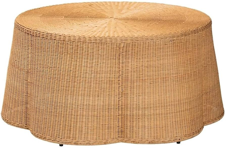 bali & pari Palm Bohemian Honey Scallop Rattan Coffee Table | Amazon (US)
