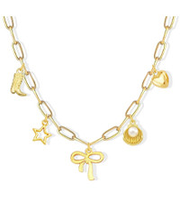 Choistily Charm Necklace Dainty Gold Beach Jewelry for Women Trendy Summer Outfits Women Gold Bow... | Amazon (US)