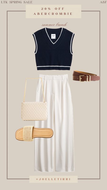 AFLTK for 20% off this whole look! Perfect spring outfit for brunch with the girls! #Abercrombie #SpringOutfit #Trousers #SweaterVest #outfitinspo

#LTKSpringSale #LTKfindsunder100 #LTKstyletip