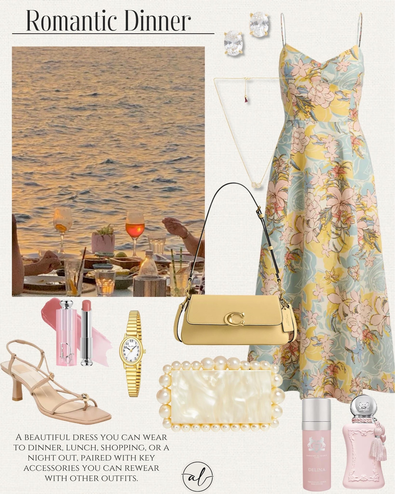 Romantic Dinner - a beautiful dress you can wear to Dinner, Lunch, shopping, or a night out. Paired with key accessories you can rewear with other outfits.

#LTKU #LTKSeasonal #LTKootd