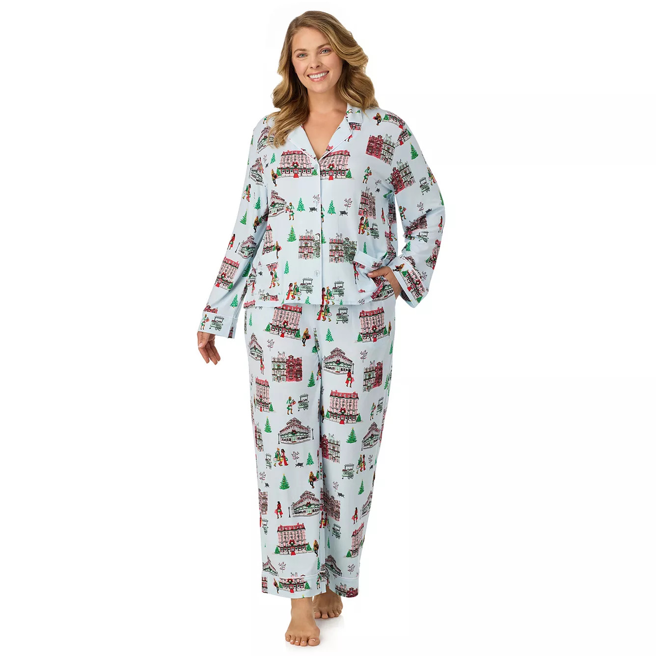 Plus Size Beauty Sleep Social Long Sleeve Pajama Top & Pajama Bottoms Set | Kohl's