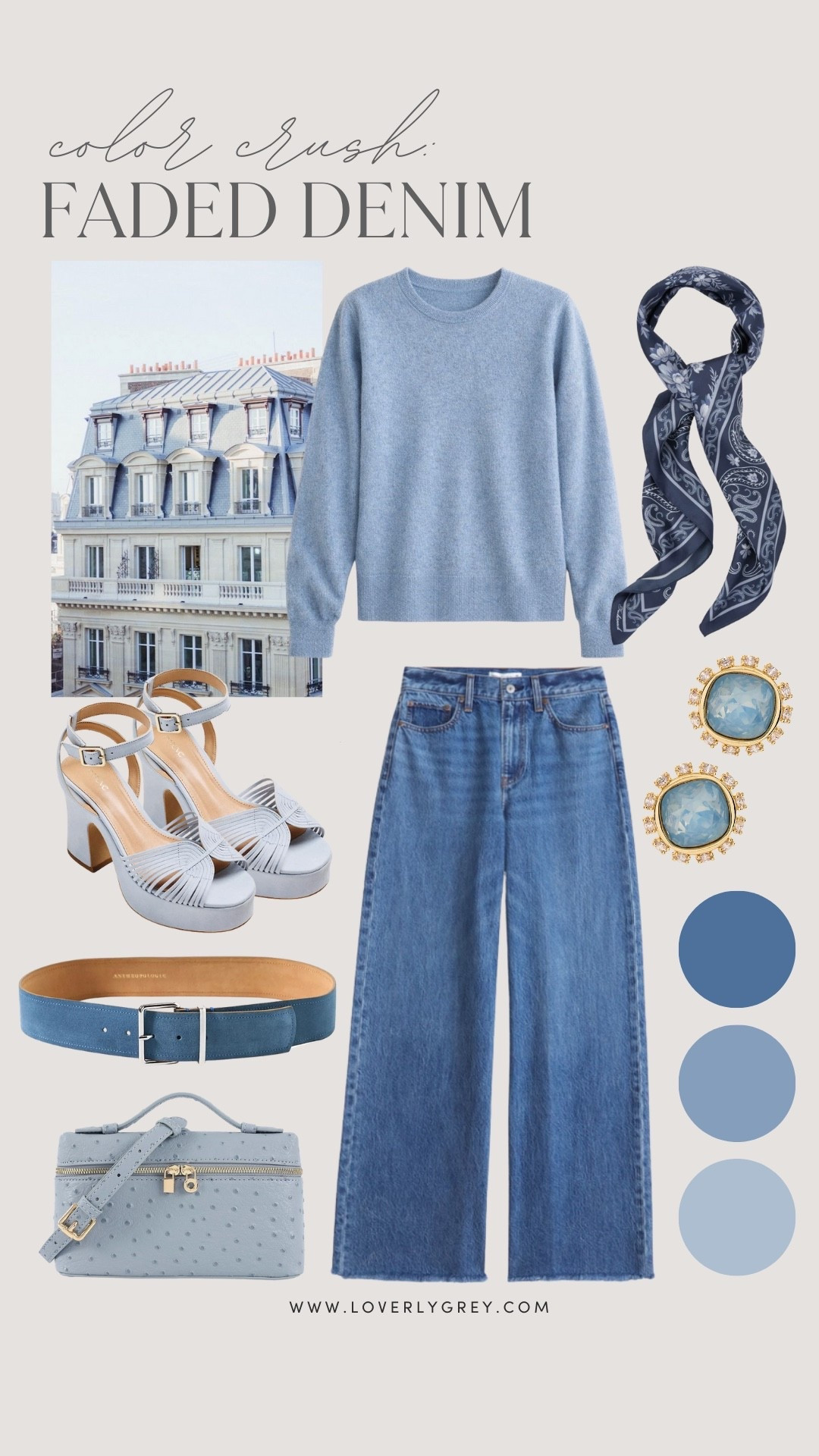 Loving this faded denim blue! I found this color from the sweater, and just loved it! Here’s some other soft blue finds! 

Loverly Grey, sweater, quince, wide leg jeans, scarf, belt, blue purse 

#LTKSeasonal