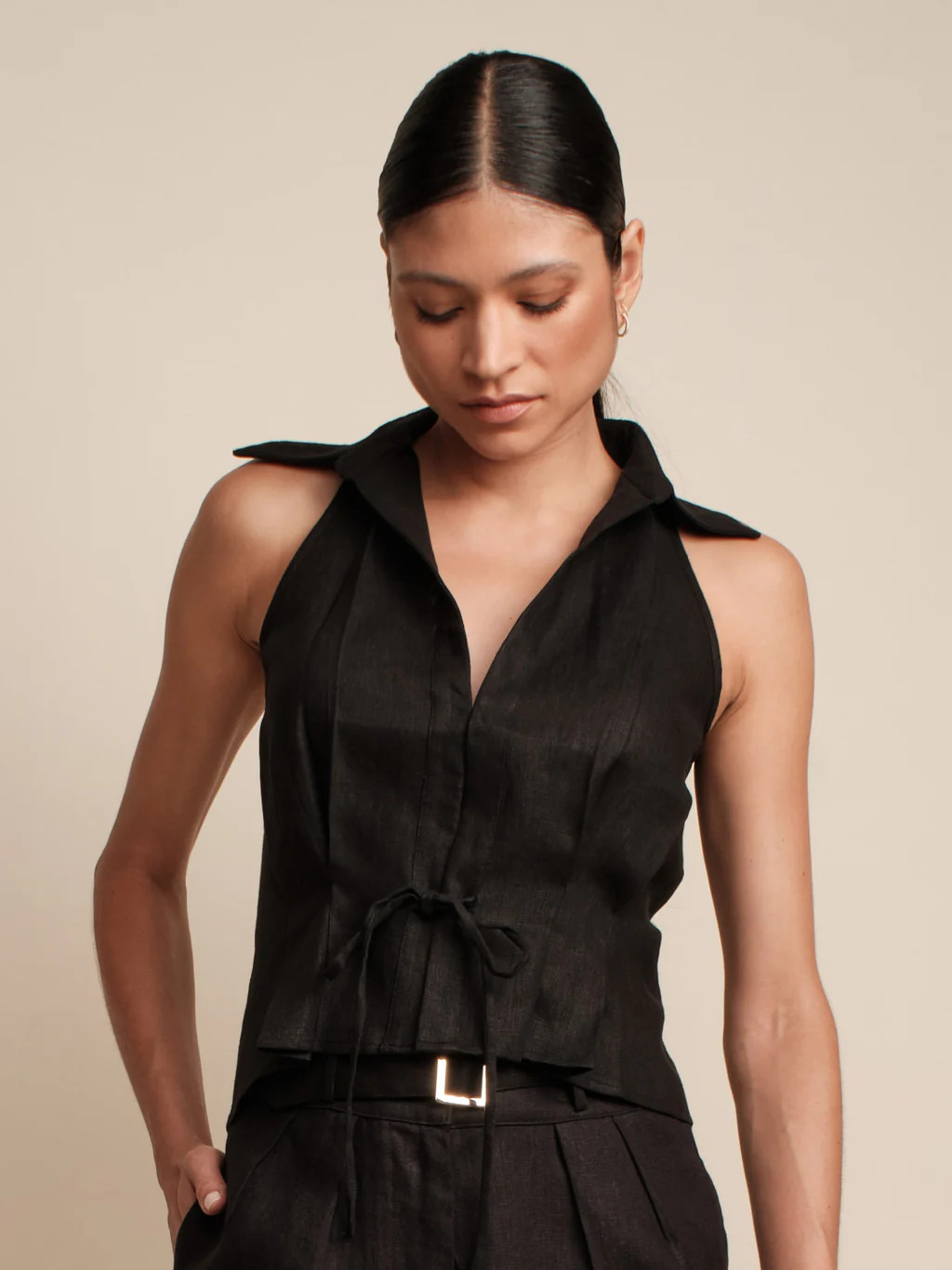 SLOAN LINEN VEST | Hevron