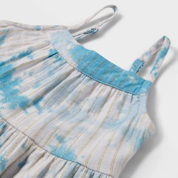 Toddler Girls' Tie-Dye Tiered Tank Dress - Cat & Jack™ Blue | Target