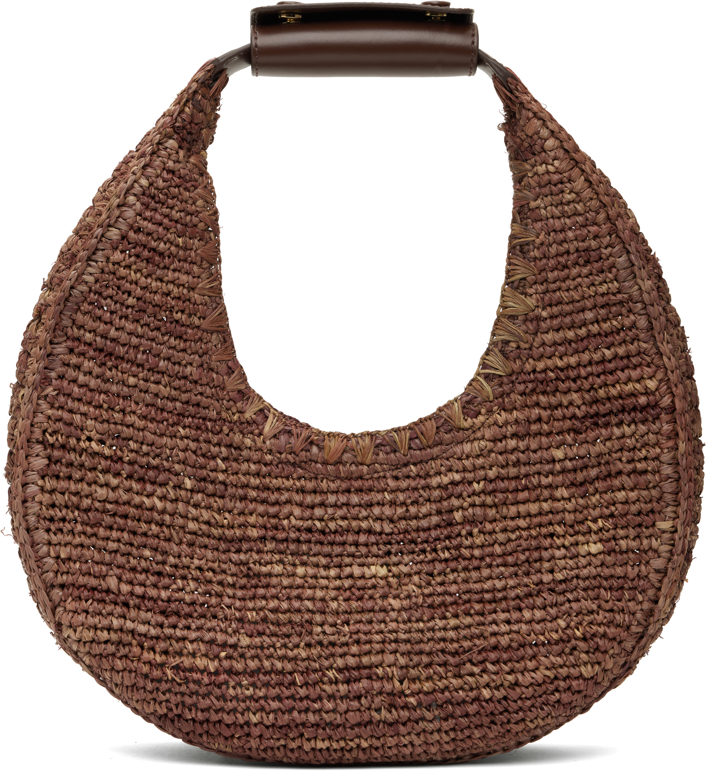 Staud Brown Moon Raffia Bag | SSENSE