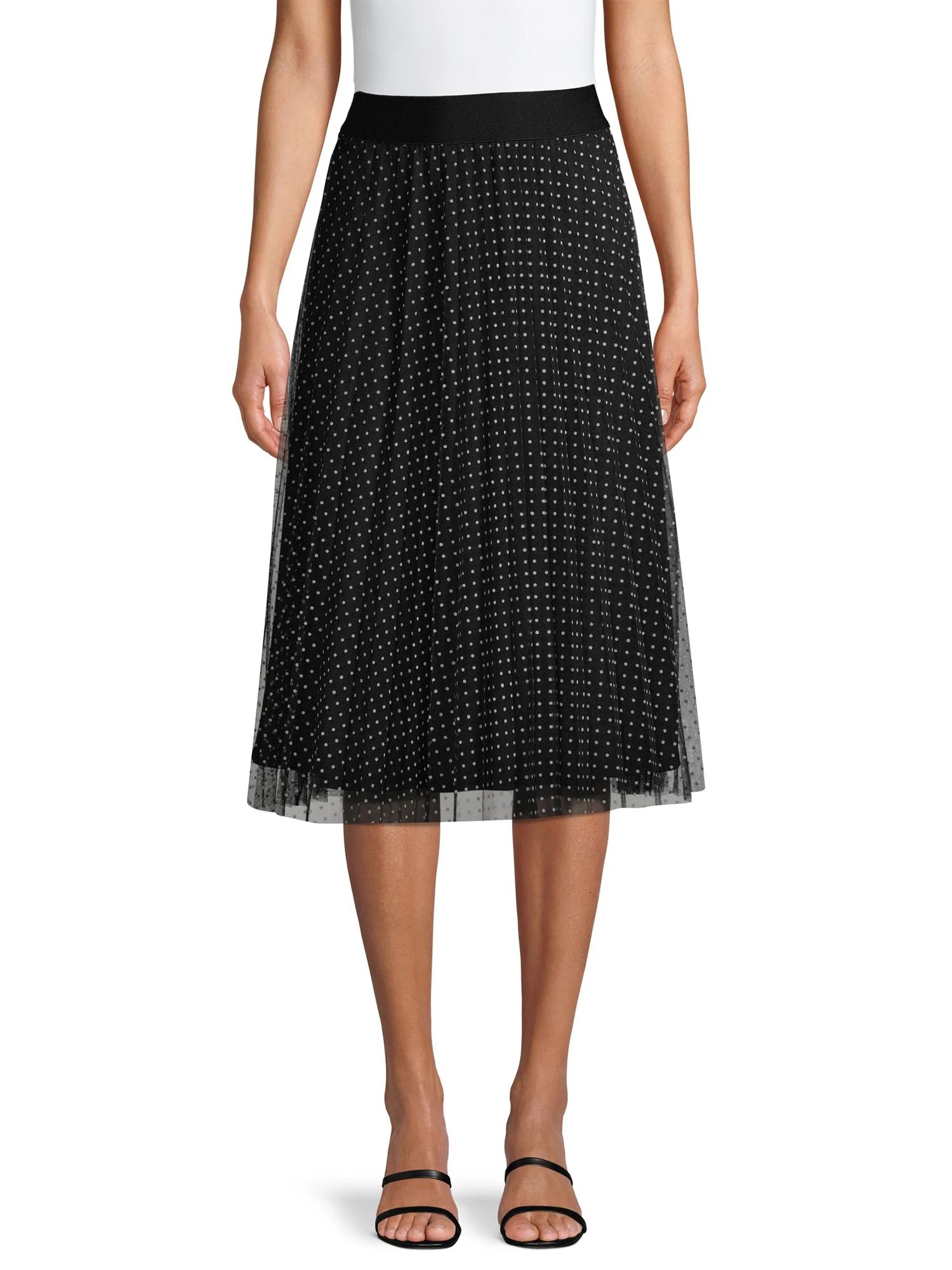 Time and Tru Women’s Pleated Midi Skirt | Walmart (US)