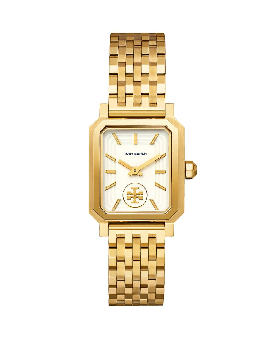 27mm Robinson Bracelet Watch w/ Moving Logo, Gold | Neiman Marcus