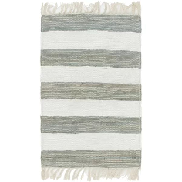 Rinker Hand-Knotted Cotton Gray/Off White Area Rug | Wayfair North America