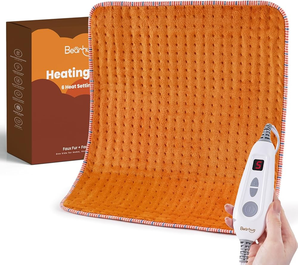 Bearhug Large Heating Pad for Back/Period Cramps/Neck/Shoulders/Legs/Knees, Soothing Warmth for R... | Amazon (US)