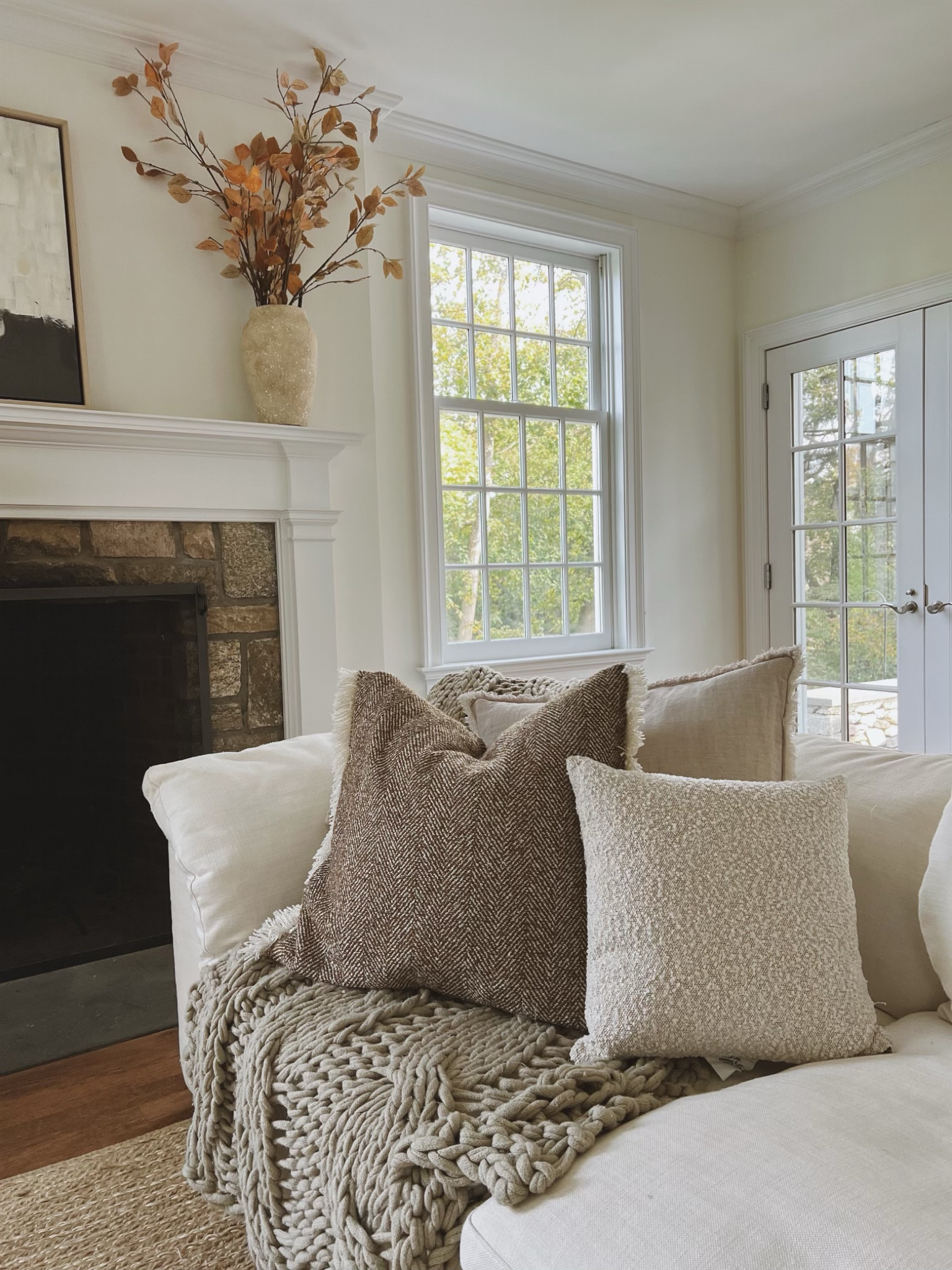 New throw pillows for fall from
Target! For the herringbone pillow, I switched out the insert for a more luxe one I already had // couch is restoration hardware cloud couch in luxe size 

living room decor, home decor 

#LTKhome #LTKSeasonal