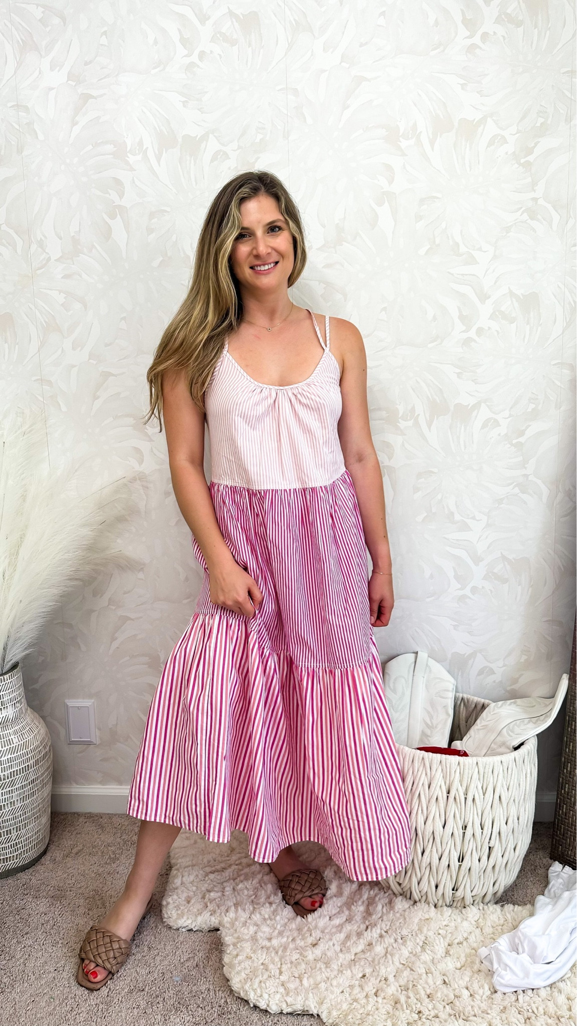 Light and dark pink striped dress. Walmart summer find. Free assembly women’s dress. 
Pink sundress Walmart maxi dress summer outfit breezy vacation outfit beach dress beach style Walmart dress under $50

#LTKunder50 #LTKstyletip #LTKFind