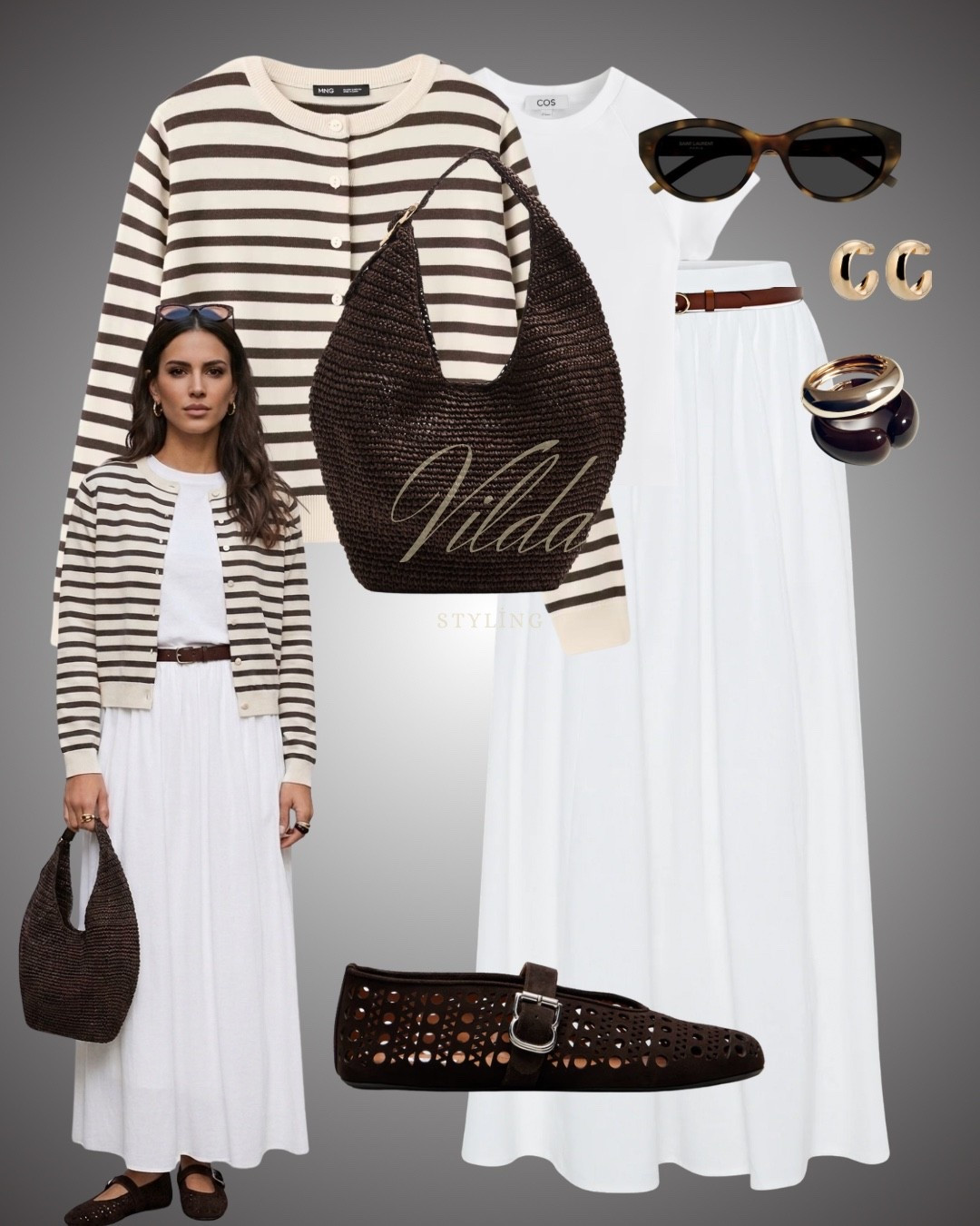 The Perfect Spring Transition
Nothing says effortless elegance like a crisp white maxi paired with chocolate brown accents. This striped cardigan is the ultimate layering piece for those breezy afternoons. ☕️✨ #SpringStyle #MangoOOTD #MinimalistFashion #StreetStyleInspo 

#LTKstyletip #LTKuk #LTKspring