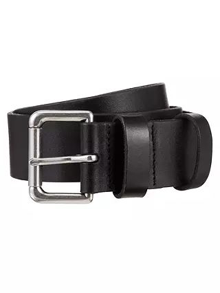 Polo Ralph Lauren Leather Roller Buckle Belt, Black | John Lewis (UK)
