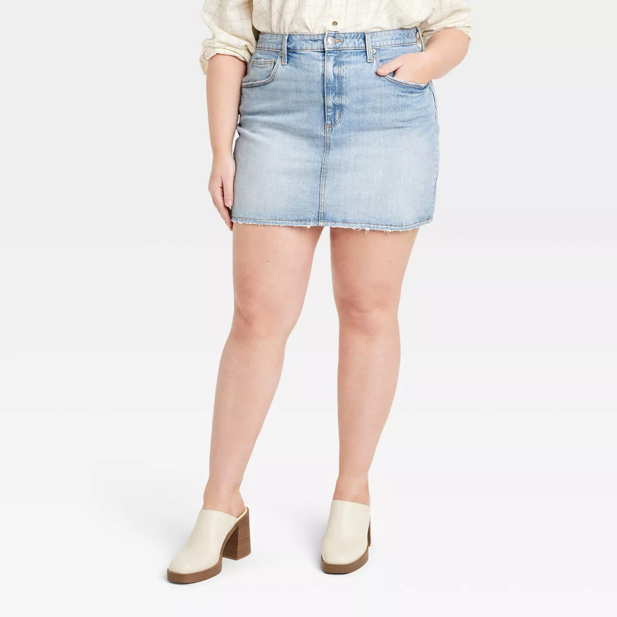Women's High-Rise Denim Mini Skirt - Universal Thread™ Light Wash | Target