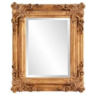 Marley Forrest Medium Rectangle Antique Gold Antiqued Beveled Glass Gothic Mirror (23 in. H x 19 ... | The Home Depot
