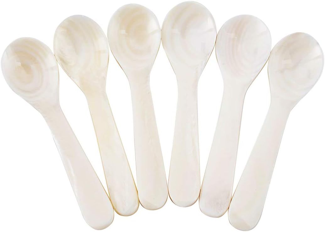 DUEBEL Set of 10 White Mother of Pearl 3.55′′ Caviar Spoons for Caviar, Egg, Coffee Serving (... | Amazon (US)