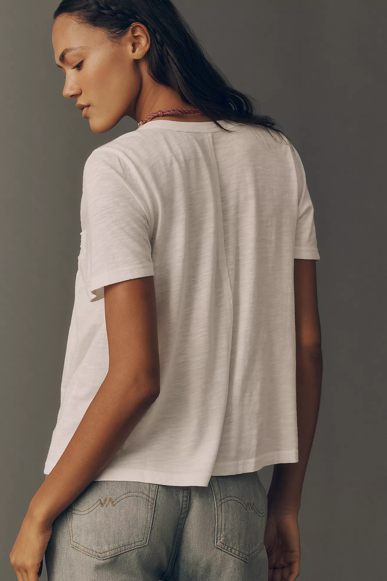 Pilcro Short-Sleeve Smocked Tee | Anthropologie (US)