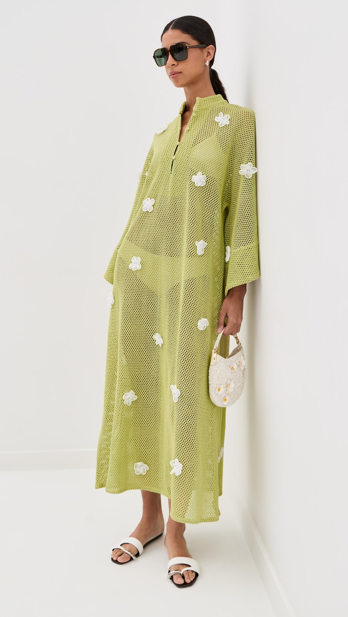 3D Flower Knit Maxi Caftan | Shopbop