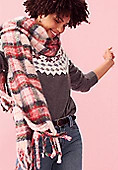 Festive Plaid Fringe Scarf | Maurices