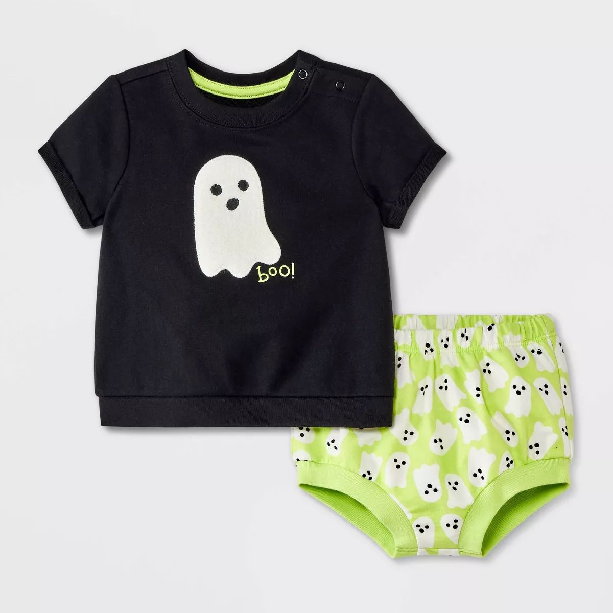 Baby Girls' Halloween Ghost Top & Bloomer Set - Cat & Jack™ Black | Target