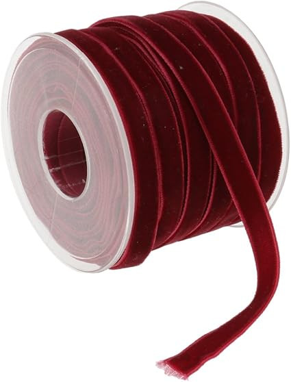20 Yard 10mm Wide Velvet Ribbon Sewing Trim for DIY Craft Supplies - Wine Red | Amazon (CA)
