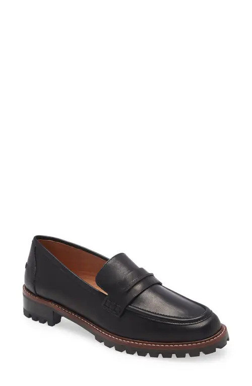Madewell The Corinne Lug Sole Loafer in True Black at Nordstrom, Size 7.5 | Nordstrom