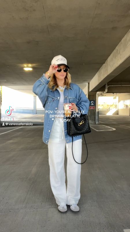 4/16/24 Back in PA!! Casual spring outfit idea 🫶🏼 Spring outfits, casual spring outfits, trucker hat, trucker hat outfit, Adidas samba, Adidas sneakers, Adidas samba outfits, linen pants, linen pants outfit, trucker jacket, denim jacket outfit, baby tee, abercrombie basics

