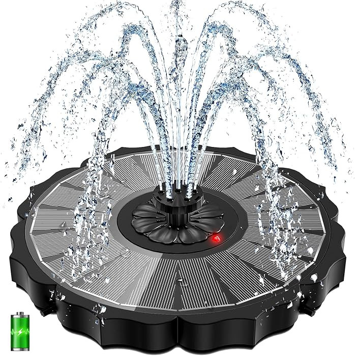 Yzert Solar Fountain with 2000mAh Battery & Innovative Indicator Works in Cloudy Day, 3.5W 2026 G... | Amazon (US)