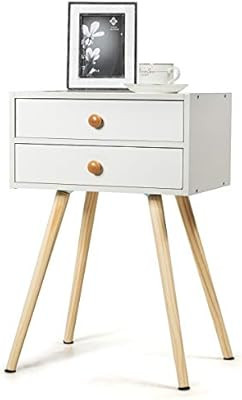 Giantex Nightstand W/2 Drawers for Bedroom Living Room Small Spaces Modern Home Furniture Simple ... | Amazon (US)