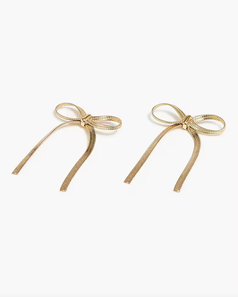 Metallic bow earrings | J.Crew Factory