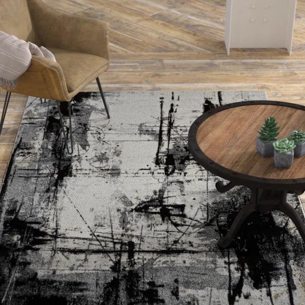 Stourbridge Abstract Black/Gray Area Rug | Wayfair Professional