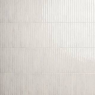 Princess Bianco Fluted Subway Tile 5 in. x 10 in., Polished Porcelain Wall Tile (8.71 sq. ft./Cas... | The Home Depot