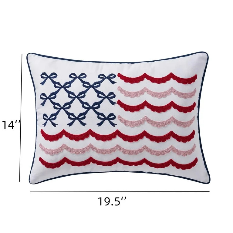 Bow Flag Decorative Pillow, Red/White/Blue, 19.5" x 14", by My Tests House | Walmart (US)