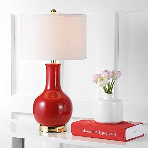 SAFAVIEH Lighting Collection Paris Modern Red Ceramic 28-inch Bedroom Living Room Home Office Des... | Amazon (US)