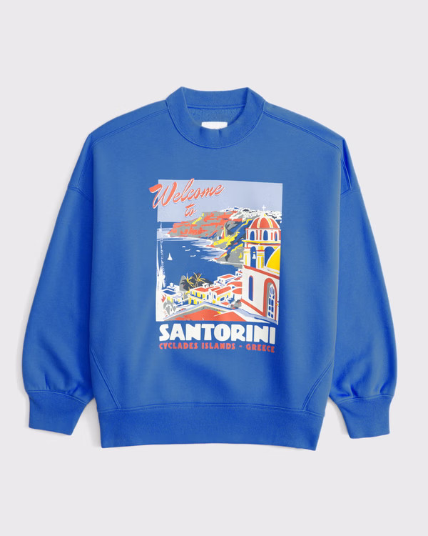 Women's Beach Graphic Oversized Sunday Crew | Women's Tops | Abercrombie.com | Abercrombie & Fitch (US)