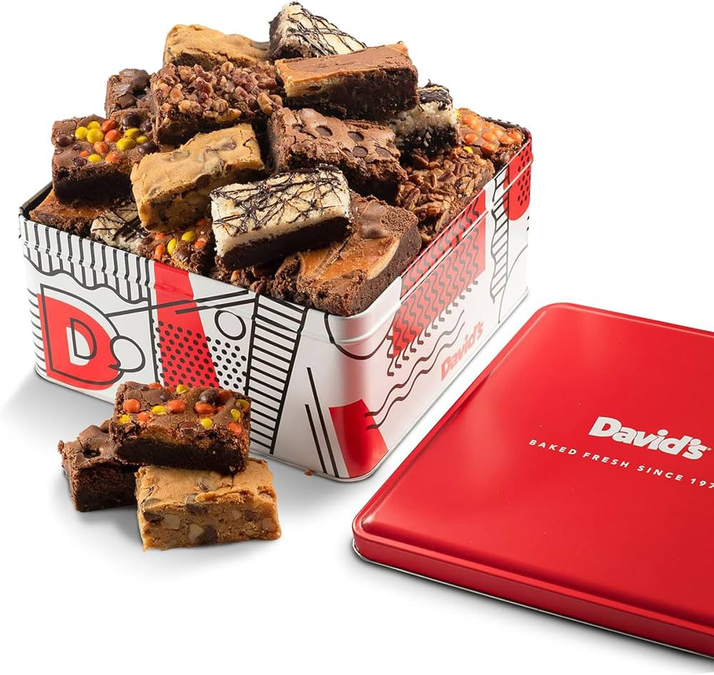 David's Cookies Assorted Brownies Gift Tin - 20 Slices of Individually Wrapped Gourmet Brownies -... | Amazon (US)