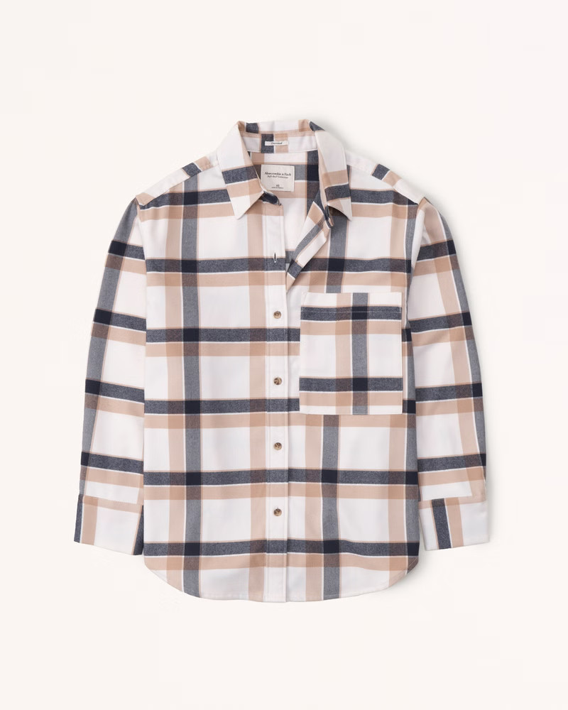 Women's Oversized Flannel Shirt | Women's Tops | Abercrombie.com | Abercrombie & Fitch (US)