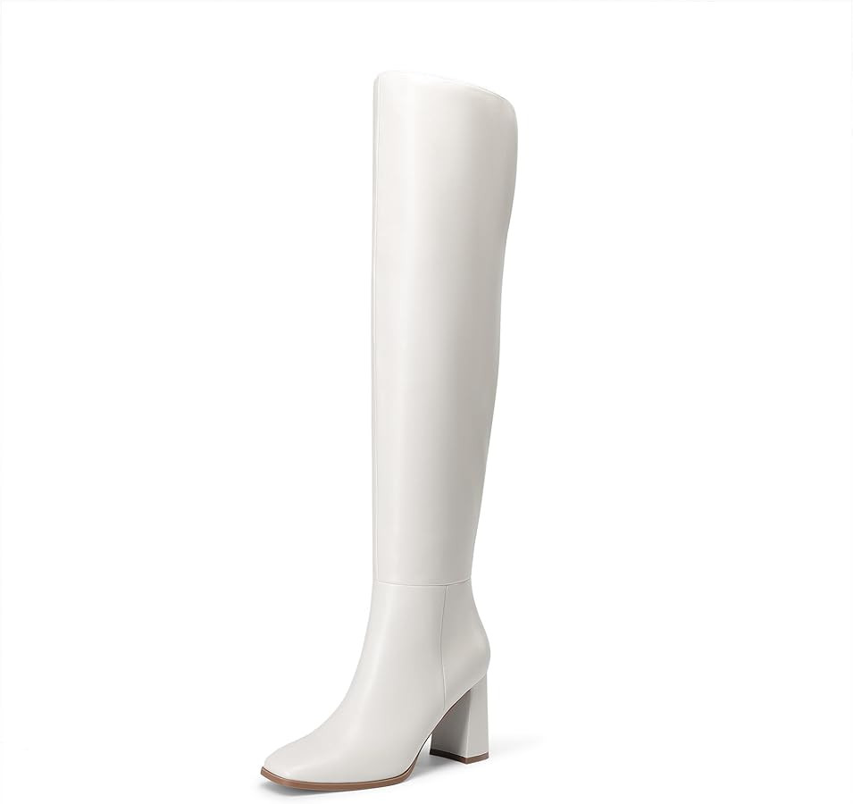 DREAM PAIRS Women's Tall Over the Knee Boots Thigh High Fall Block Chunky Heeled Knee High Long B... | Amazon (US)