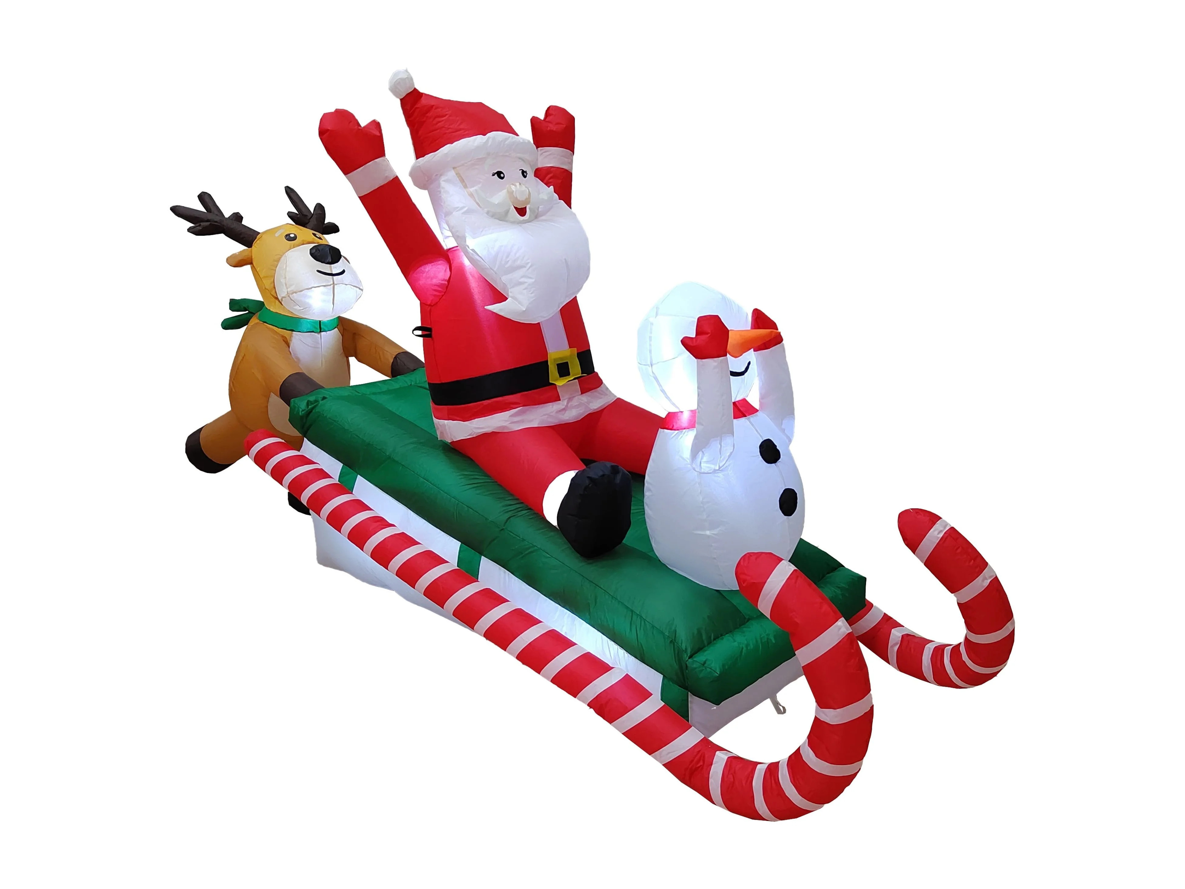 3.8 ft Santa and Friends Sledding Christmas Airblown Yard Inflatable, Multicolor, by Holiday Time | Walmart (US)