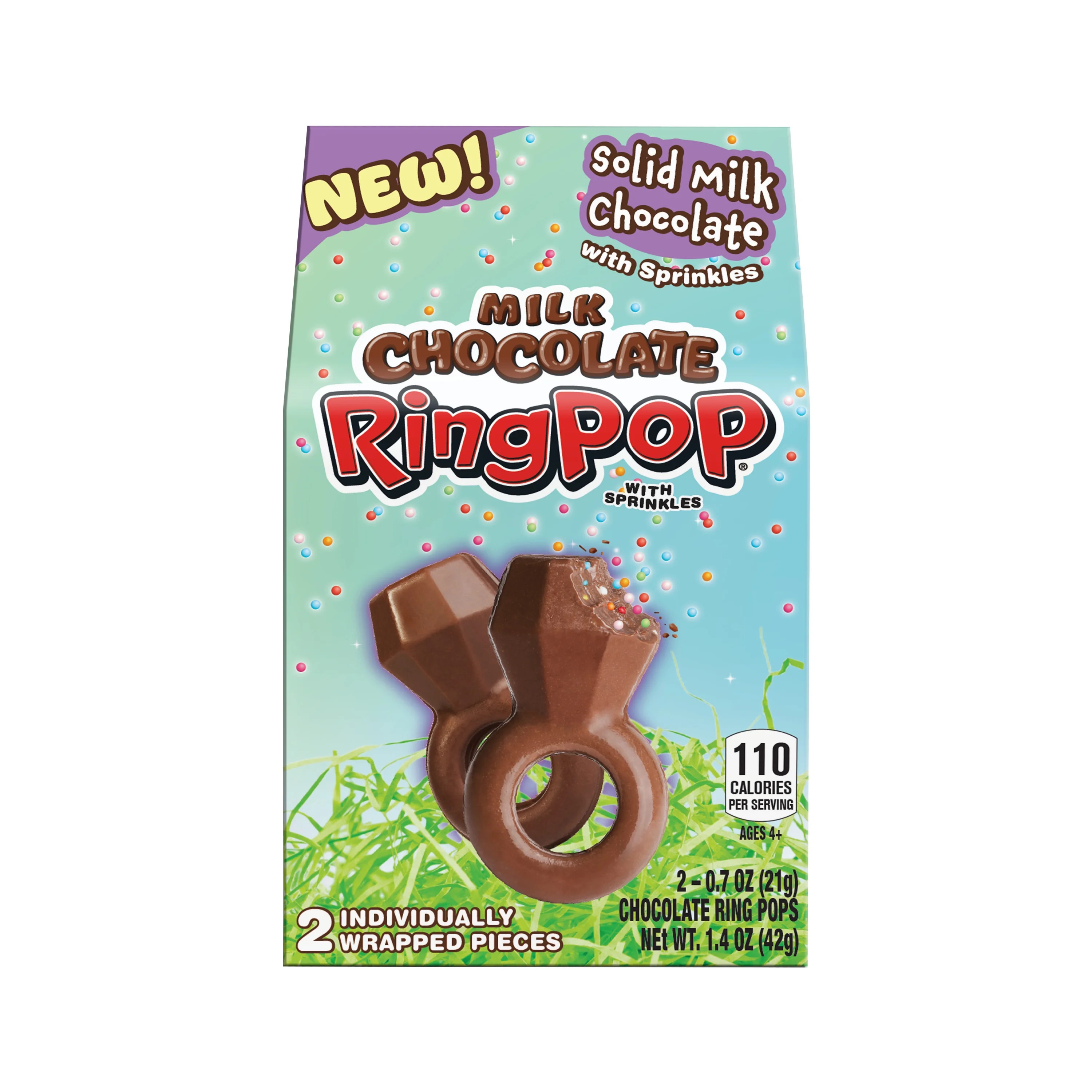 Milk Chocolate Ring Pop with Sprinkles, Individually wrapped, Easter Candy, 1.4 oz, 2 Count, Box | Walmart (US)
