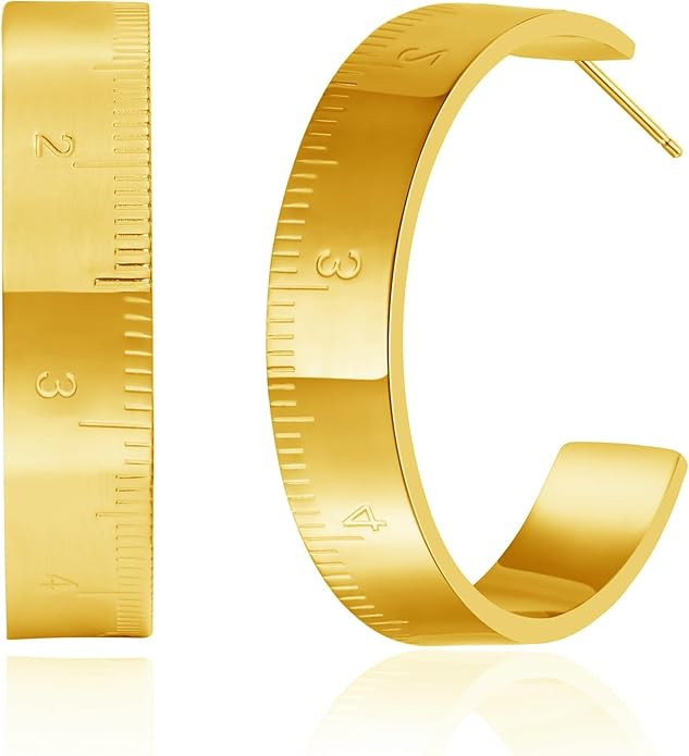 LILIE&WHITE Gold hoop Earrings Teacher Earrings for Women Back to school earrings | Amazon (US)