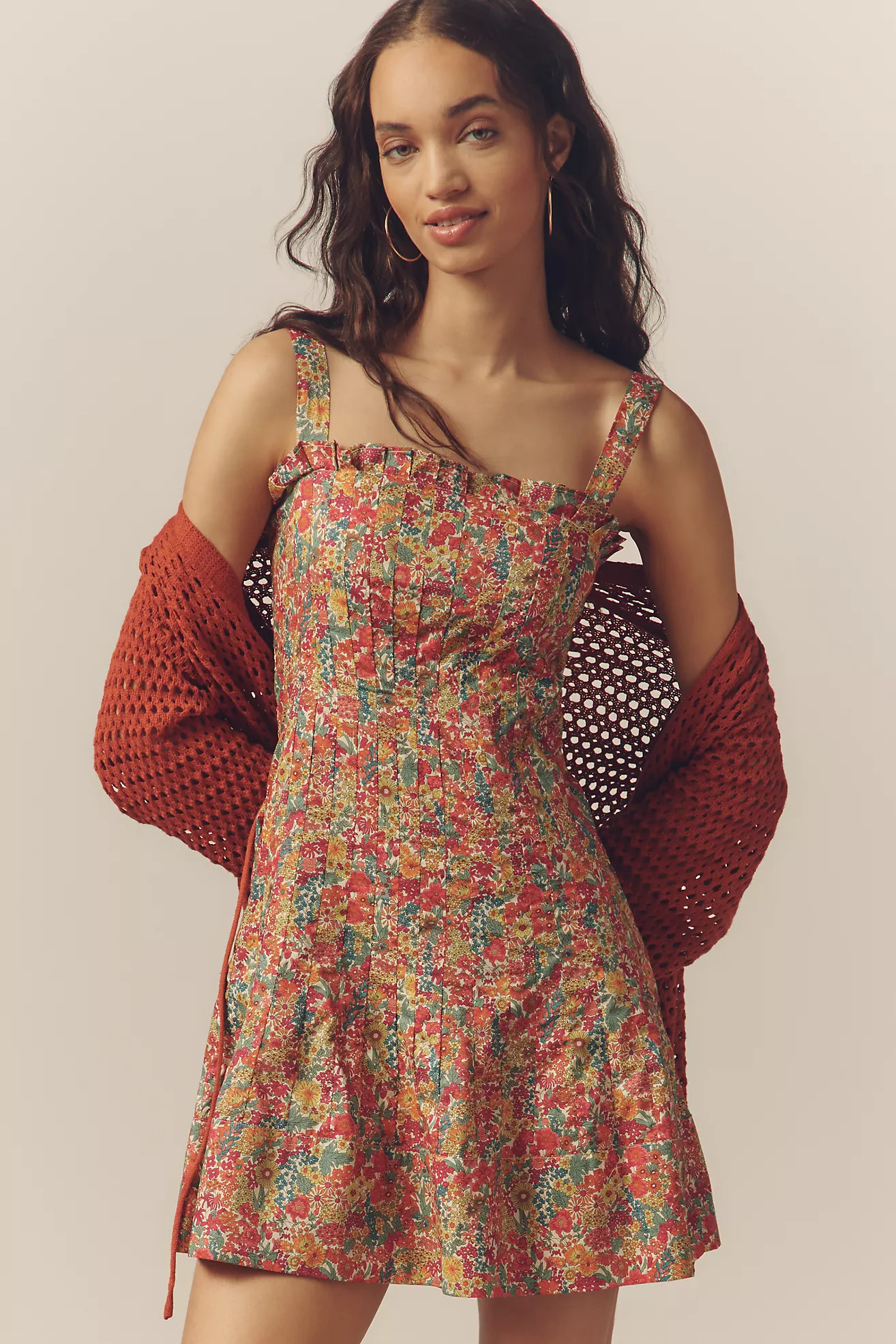 Love The Label Cally Sleeveless Ruffle-Trim Mini Dress | Anthropologie (US)